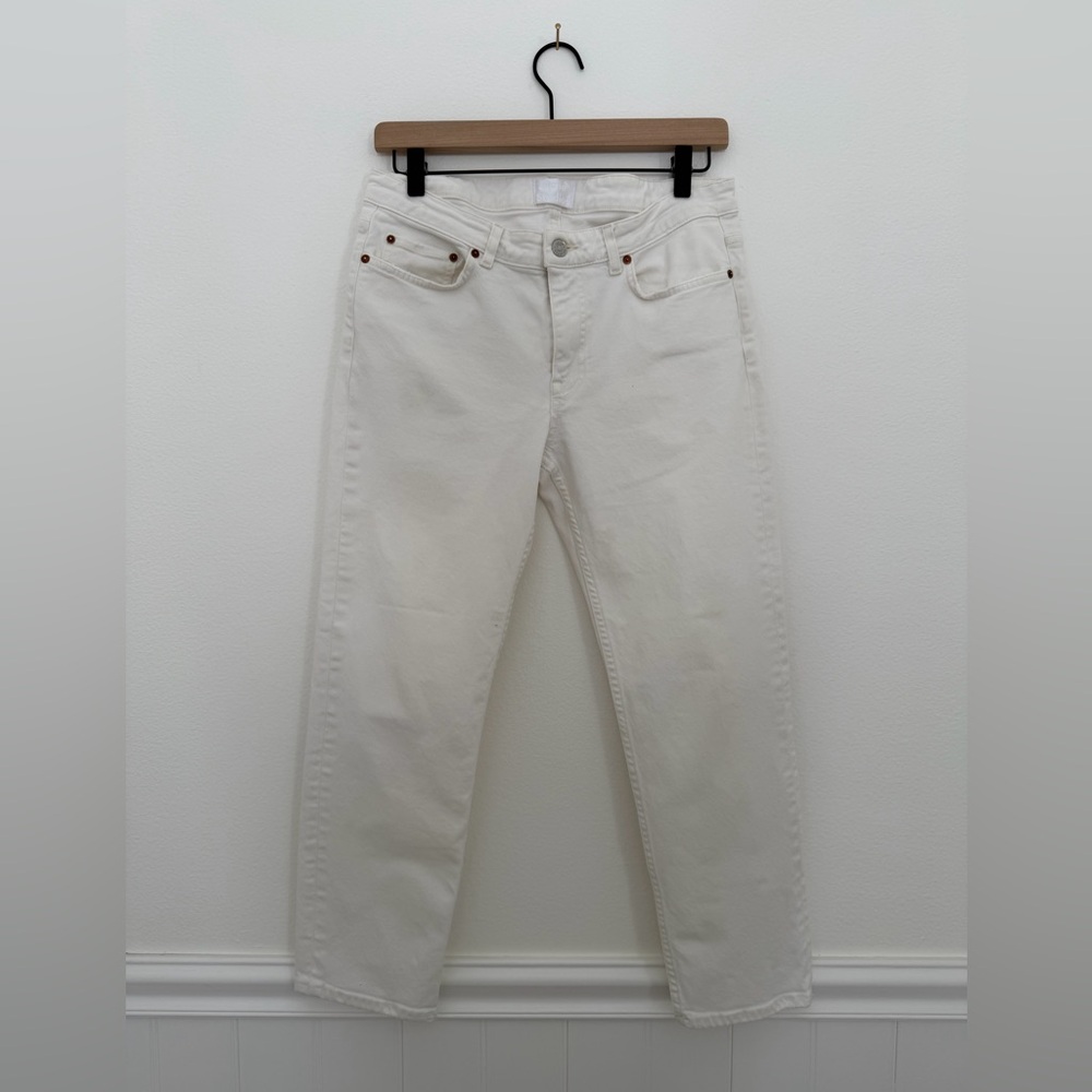 Acne Studios Straight Leg Jeans - Size 28/32 White Denim, Low/Mid Rise